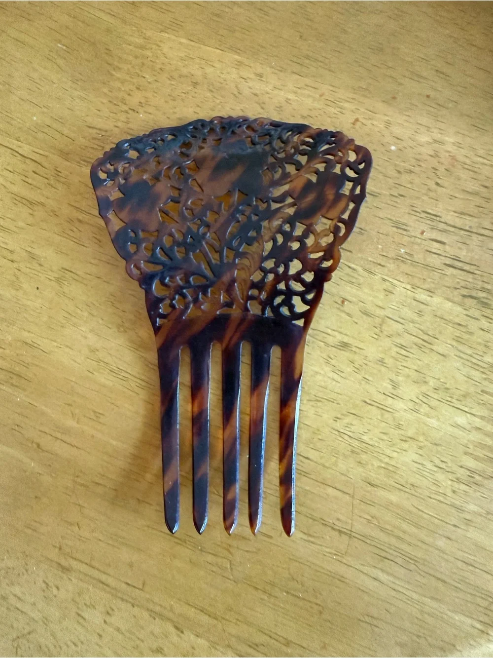 Tortoiseshell Floral Hair Comb - Brown Tortoise